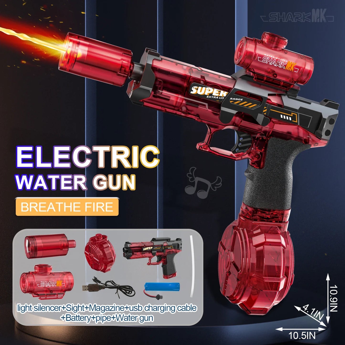 Led Light Emitting Electric Water Gun