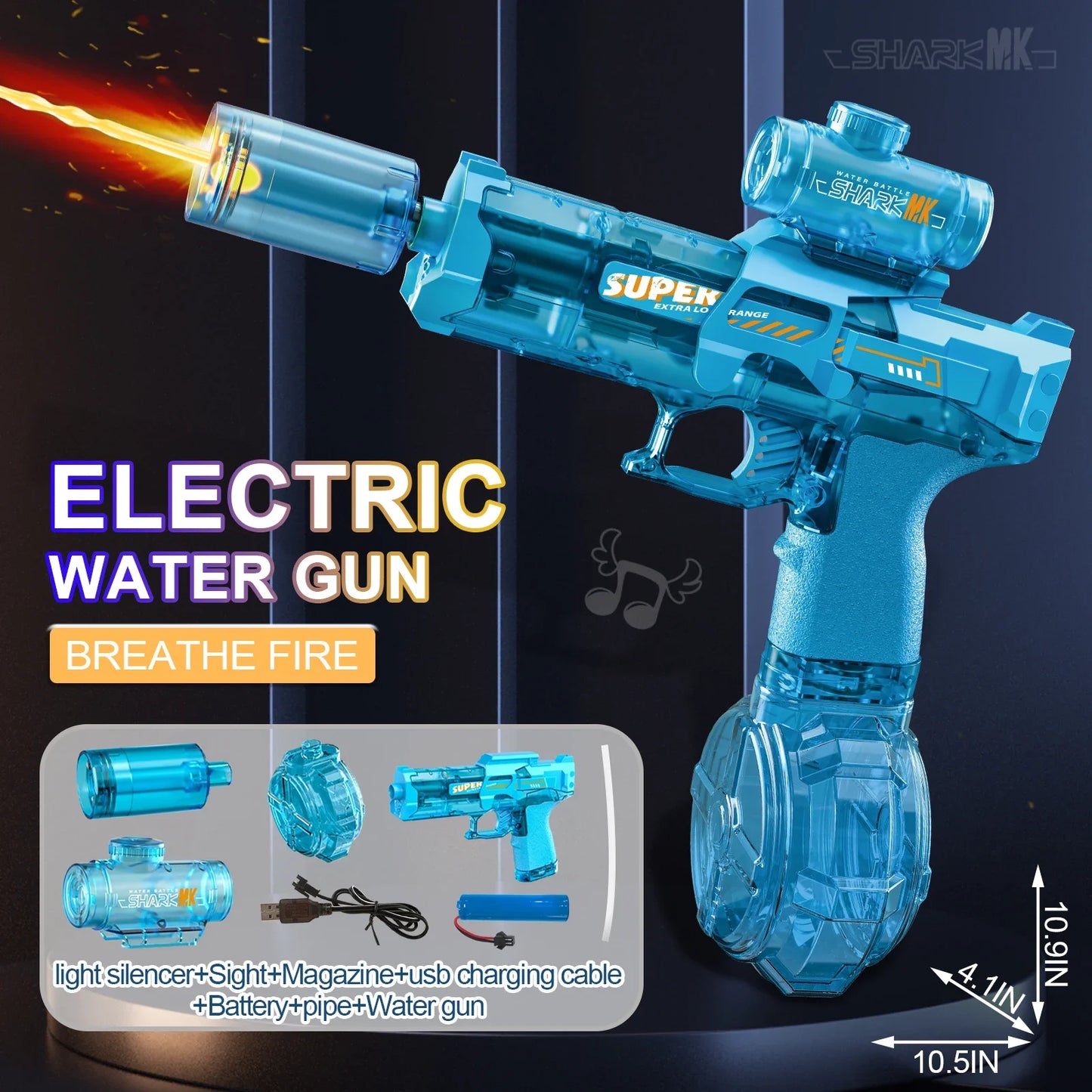 Led Light Emitting Electric Water Gun