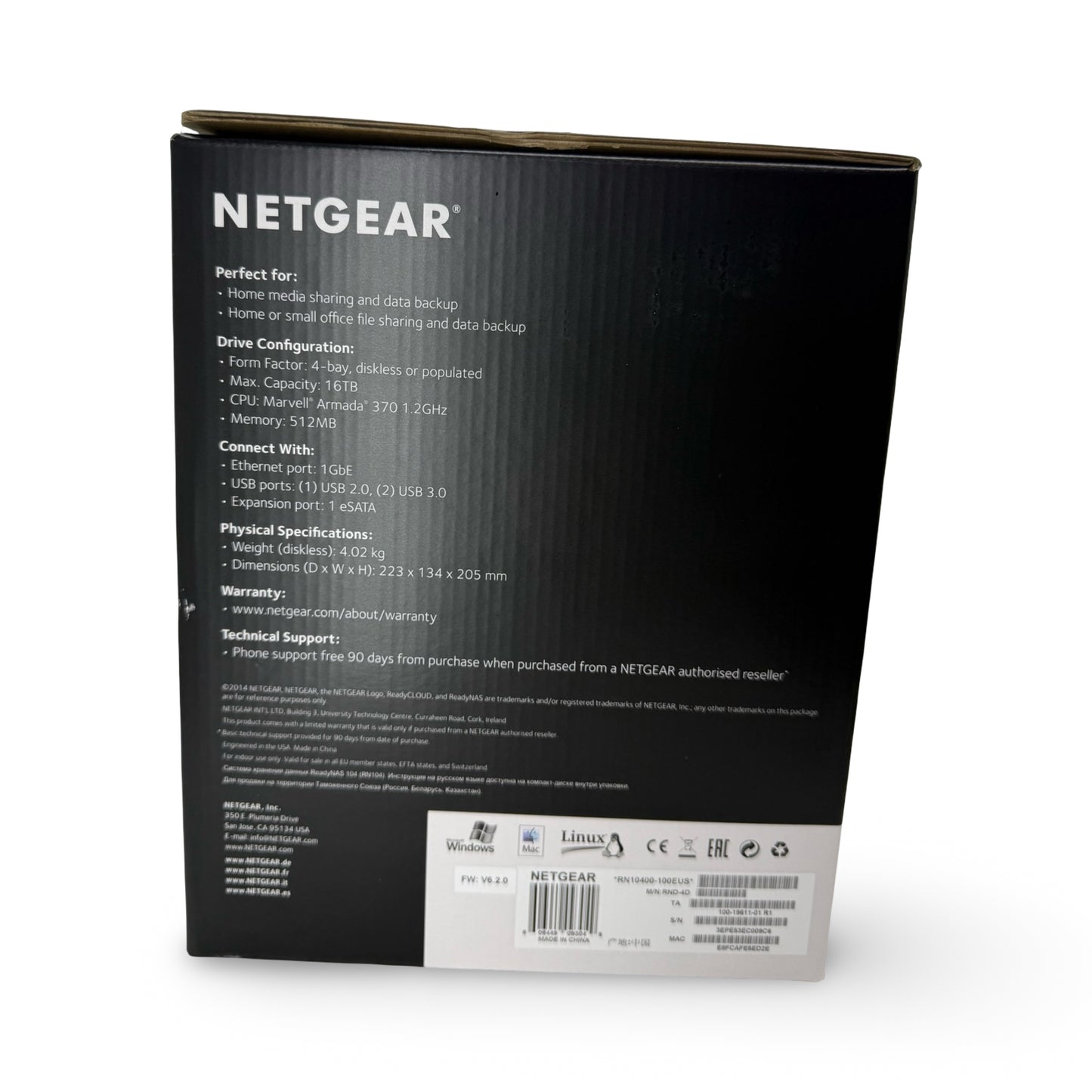 Netgear ReadyNAS 104 (4xHDD, 1.2GHz, 512MB, 3xUSB, 2xLAN)