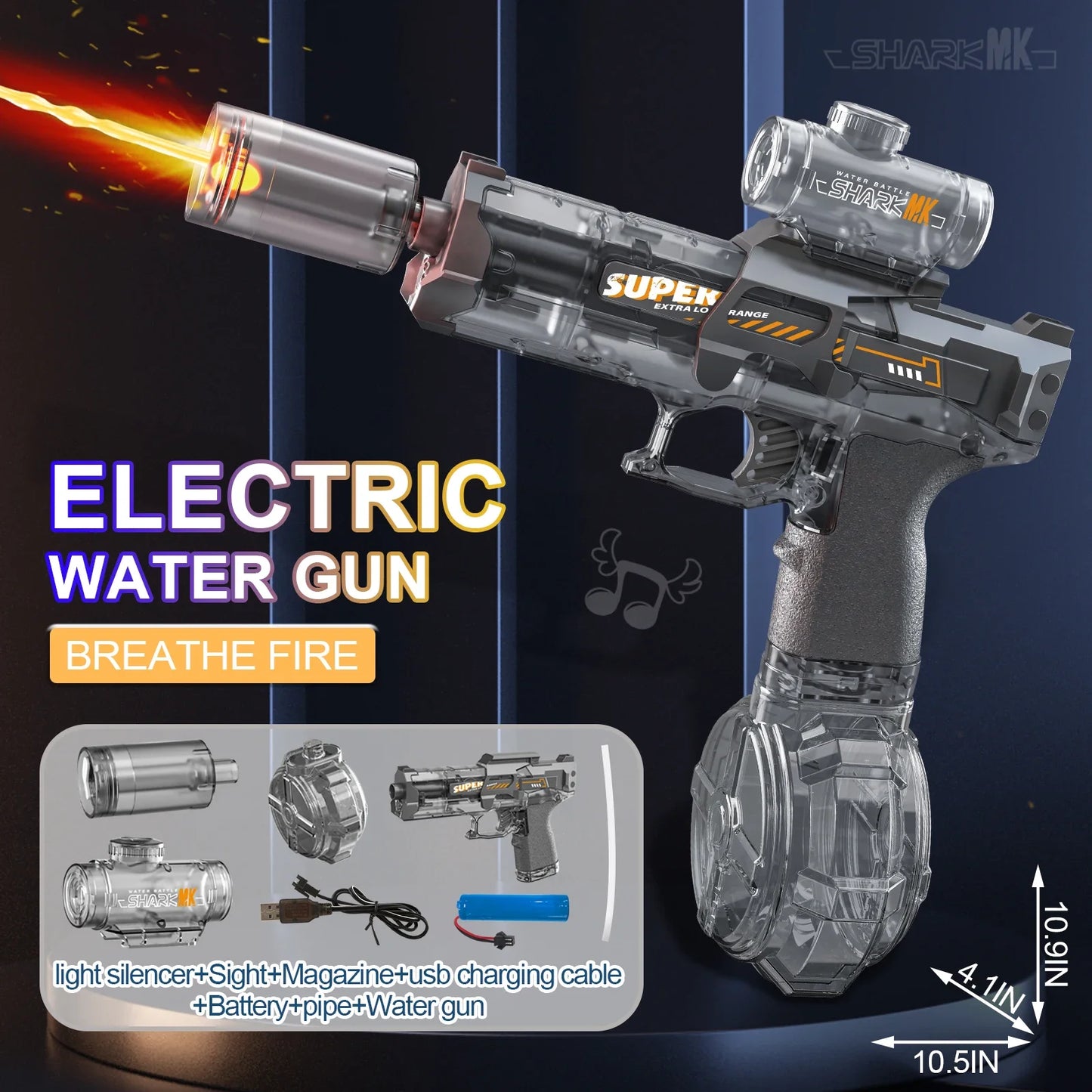 Led Light Emitting Electric Water Gun