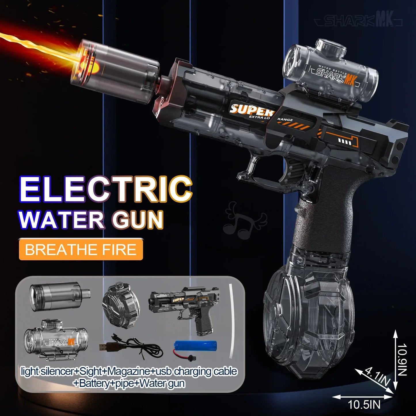 Led Light Emitting Electric Water Gun